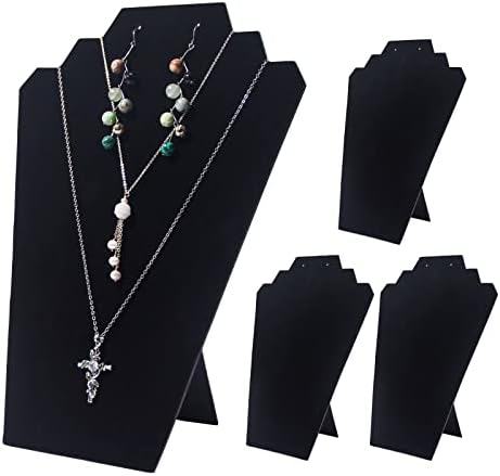 Coward 4Pcs Black Velvet Jewelry Display Stand