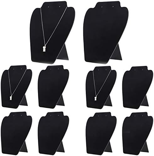 KINJOEK 10 Pcs Black Velvet Necklace Holder