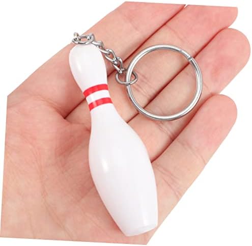Toyvian Bowling Pin Keychains for Bags and Keys
