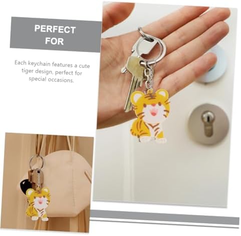30 Sets Cartoon Tiger Keychains for Bags and Luggage