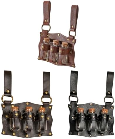 Medieval Witch Potion Belt Pouches Handmade Faux Leather