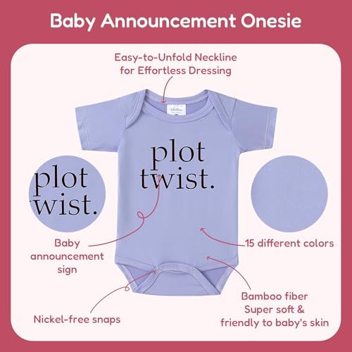 Plot Twist Baby Announcement Bodysuit for 0-3 Months
