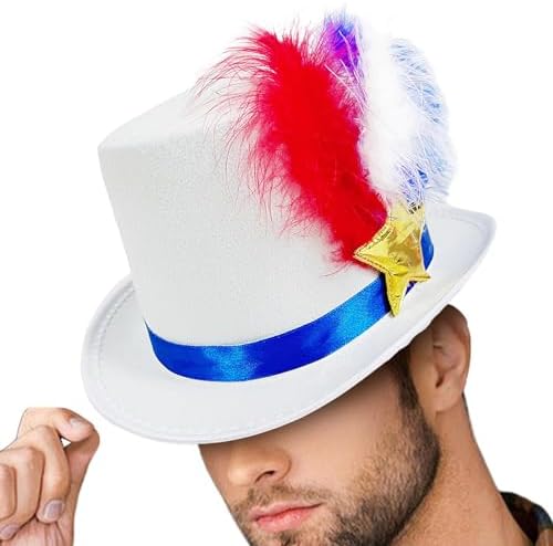 Independence Day Star Flag Feather Top Hat 984x748x512 Inches