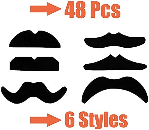 48 pcs Novelty Fake Mustaches for Parties and Halloween