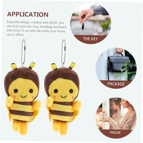 Kisangel Plush Bee Keychain Set for Kids 10pcs