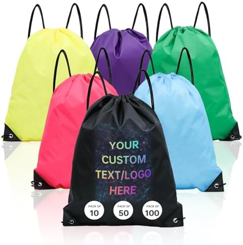 Custom Drawstring Backpacks 10 50 100 200 Pack