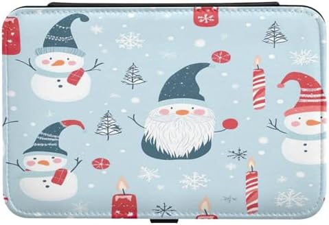 Snowman and Candle Jewelry Box PU Leather Travel Organizer