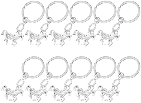 LOGOFUN 20pcs Horse Keychain with Horseshoe Design