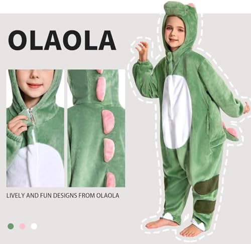 OLAOLA Kids Animal Onesie Unisex Plush Cosplay Pajamas