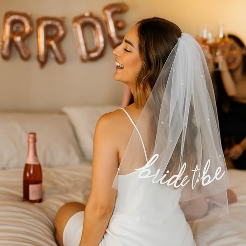 Bride to Be Sash Veil with Pearls