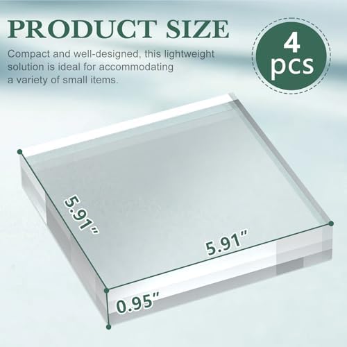 SAMYUCHO Acrylic Base Stand 4-Pack Display Blocks