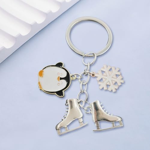 iMagitek 25 Pcs Winter Penguin Keychains Skating Snowflake Gifts