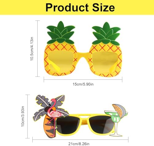 2 Pcs Luau Party Sunglasses with Pineapple Design