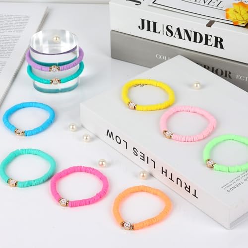 Colorful Stackable Beaded Bracelets for Girls