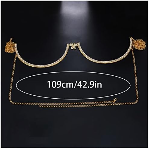 Rhinestone Chest Bracket Bra Chain Body Jewelry for Women