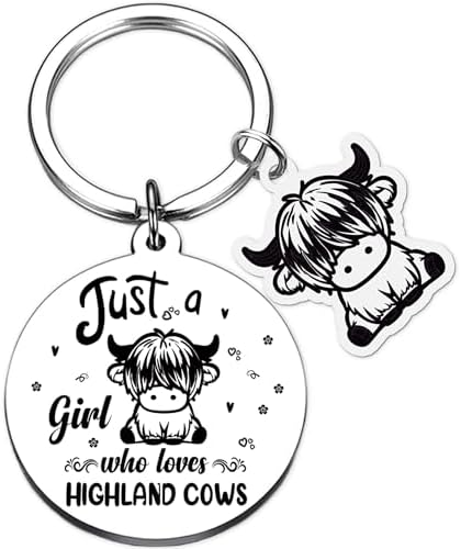 Highland Cow Keychain Cute Girl Gift for Cow Lovers