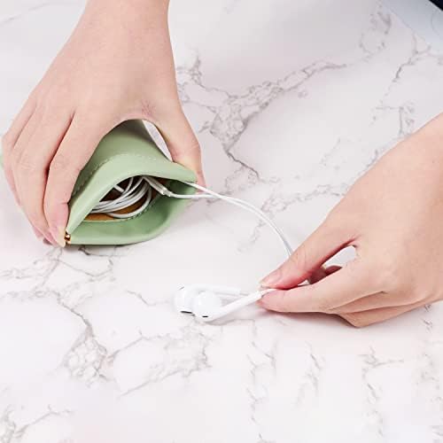 Woodten 2 Pack PU Leather Jewelry Ring Pouch Pearl White