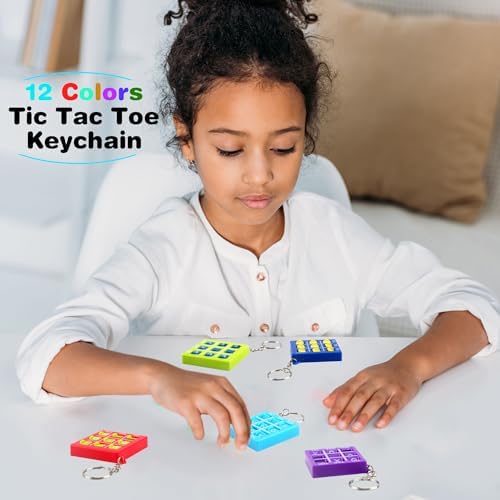 24 Pack Mini Tic Tac Toe Keychain Multicolors