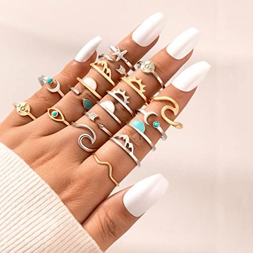 FUTIMELY Boho Retro Stackable Rings Set for Women