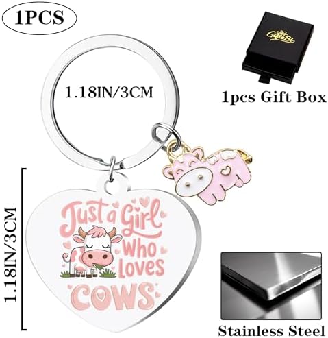 Cute Cow Keychain for Girls and Cowgirls