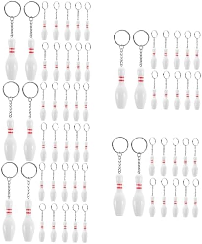 Toyvian Bowling Pin Keychains for Bags and Keys