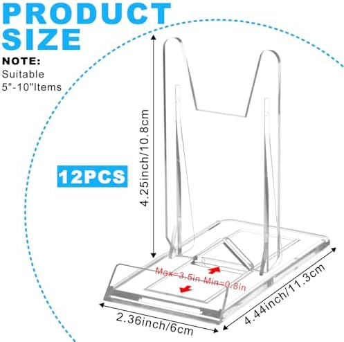12 Piece Adjustable Clear Acrylic Purse Display Stand