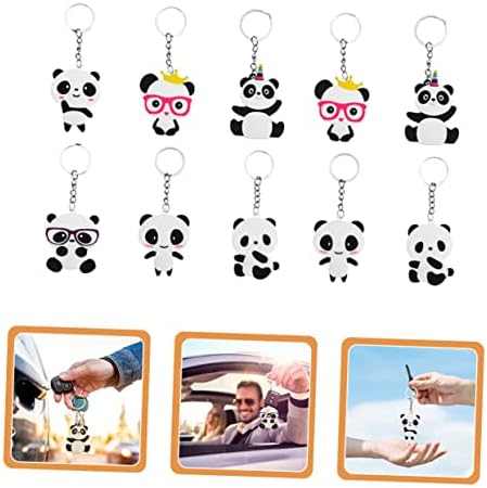Amosfun 50pcs Cartoon Panda Keychains for Boys Girls Adults