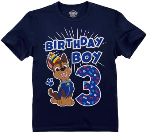 Paw Patrol Chase 3rd Birthday Tee for Boys