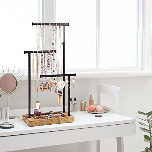 SRIWATANA Jewelry Organizer Stand - 3 Tier Extra Tall Necklace Holder