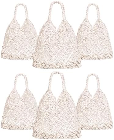 Aliceset 6 Pcs Macrame Tote Bags for Women Bridesmaid Beach Party Gifts