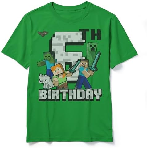 Fifth Sun Boys Minecraft 6th Birthday T-Shirt