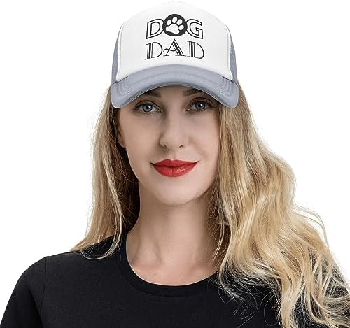 Dog Dad Funny Baseball Cap Adjustable Fitted Hat for Men Women Gray