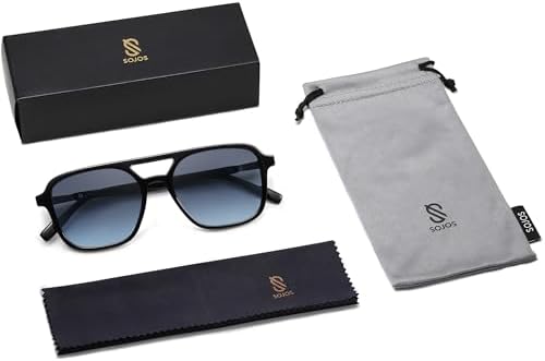 SOJOS Retro Aviator Sunglasses for Women Men 1