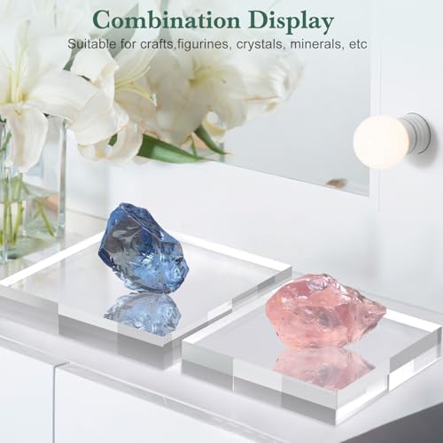 SAMYUCHO Acrylic Base Stand 4-Pack Display Blocks