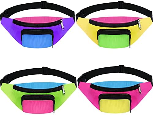 Tarpop 16 Pieces Neon Retro Fanny Pack Belt Bag