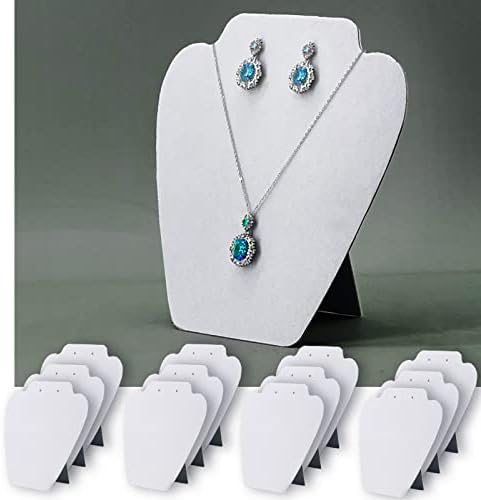 7TH VELVET 12 PCS White Velvet Jewelry Display Stand