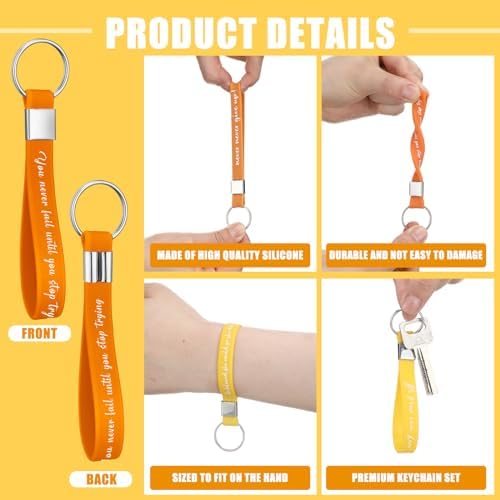 Sasylvia 24 Pcs Inspirational Quote Keychains for Women Men Girls Gifts