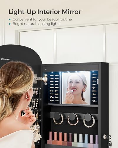 SONGMICS Jewelry Organizer Cabinet with LED Mirror