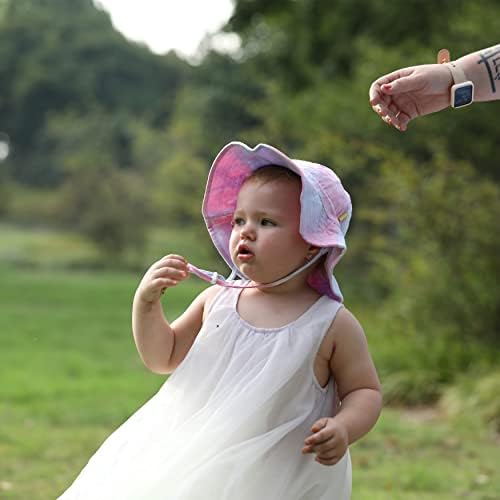 Baby Girls Sun Hat with Cute Flower Tie Dye Design