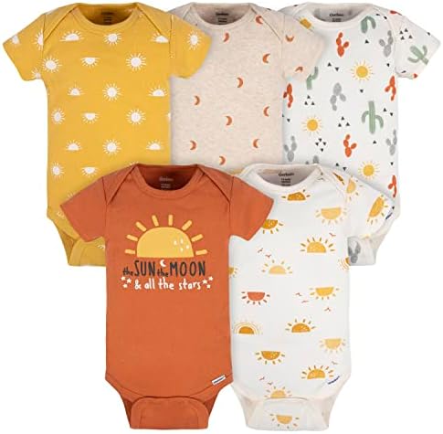 Gerber Baby Girls 5-Pack Short Sleeve Onesies Bodysuits