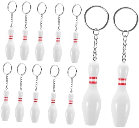 Toyvian Bowling Pin Keychains for Bags and Keys