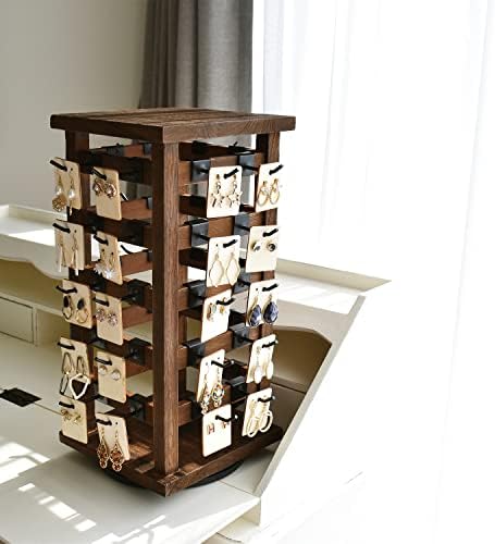 Ikee Design 5 Tiers Rotating Jewelry Display Tower with 42 Hooks
