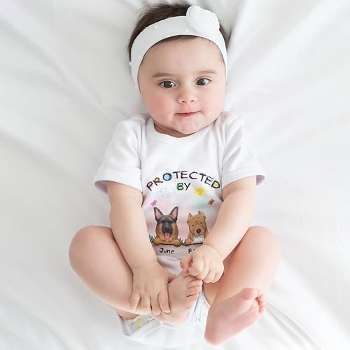 Gossby Personalized Onesie Bodysuit with Dog Design for Baby