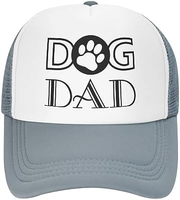 Dog Dad Funny Baseball Cap Adjustable Fitted Hat for Men Women Gray