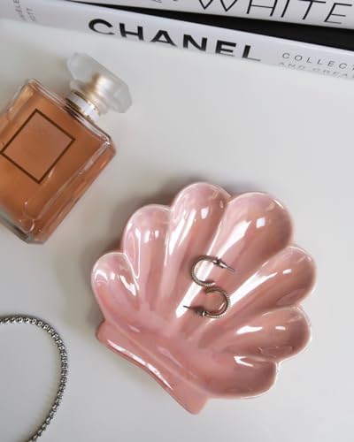Pink Shell Trinket Dish for Clean Girl Aesthetic Decor