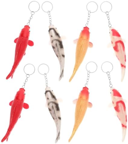 LUOZZY 8Pcs Summer Party Koi Fish Keychain Set