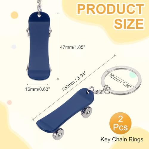 PATIKIL Mini Skateboard Keychain Key Ring