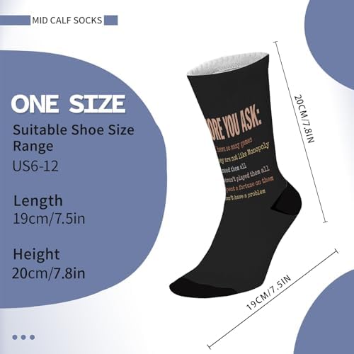 Cute Boys Knee High Crew Socks with Funny Game Design