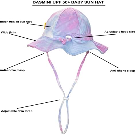 Baby Girls Sun Hat with Cute Flower Tie Dye Design