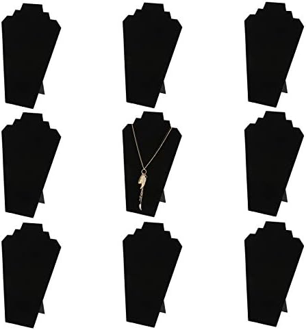Foraineam 9 Pack Necklace Display Holder Black Velvet 125 Inch